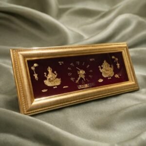 Goddess Lakshmi & Lord Ganesha Gold Clock