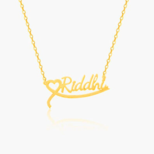 Golden Personalised Name Heart Necklace