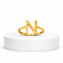 Letter N Gold Casting Ring