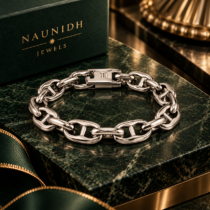 925 Sterling Silver Cable Chain Bracelet for Men – Anchor Clasp