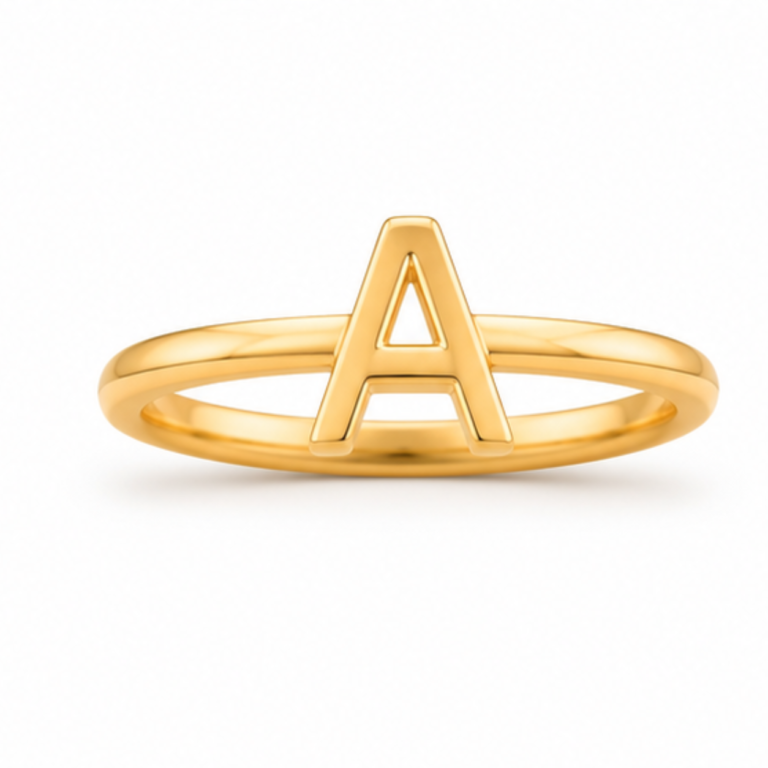 Letter A Gold Casting Ring