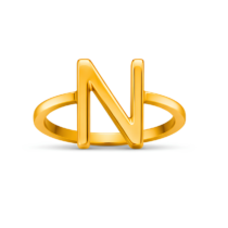 Letter N Gold Casting Ring