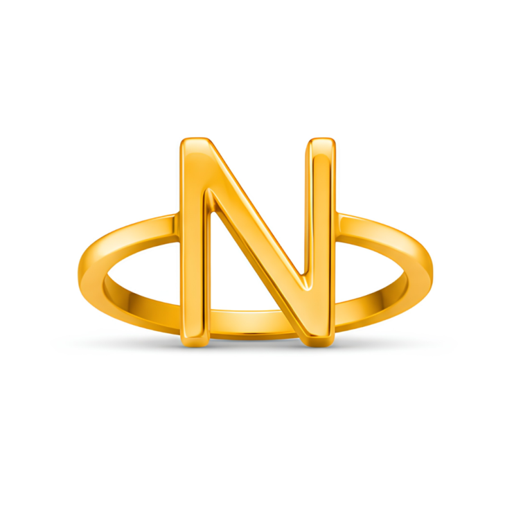 Letter N Gold Casting Ring
