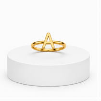 Letter A Gold Casting Ring