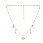 Crystal-Adorned Evil Eye & Teardrop Pendant Necklace