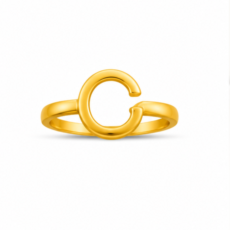 Golden Letter C Ring