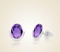 Purple Elegant Stud Earrings