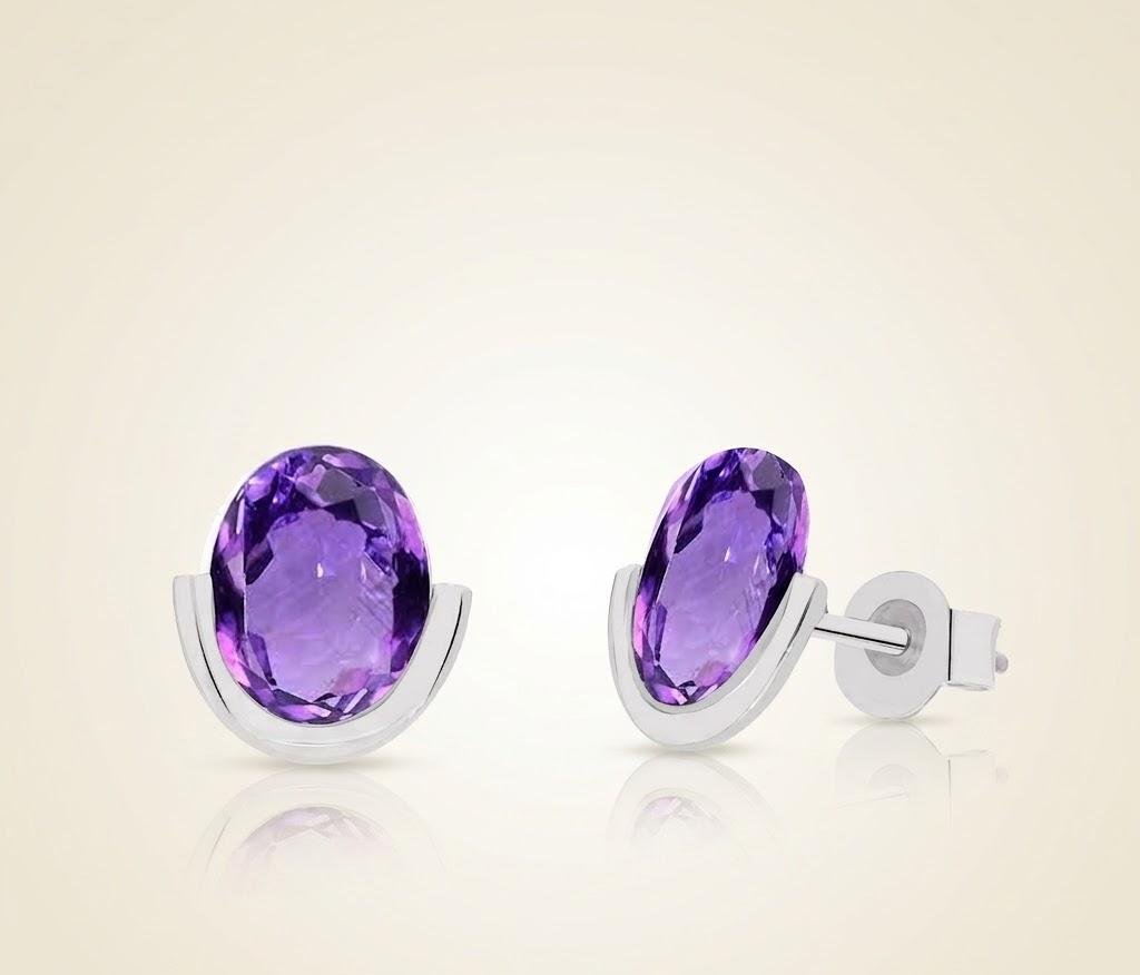 Purple Elegant Stud Earrings