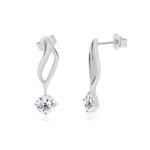 Silver Leaf Spark Earrings