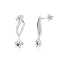 Silver Leaf Spark Earrings