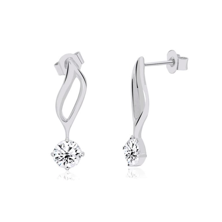 Silver Leaf Spark Earrings