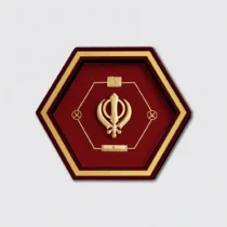 Khanda Sahib Divine Gold Artwork Frame