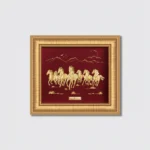 Prosperity Seven Horses Gold Frame