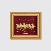 Prosperity Seven Horses Gold Frame