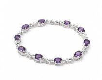 Sterling Silver Purple Oval Stone Braclet